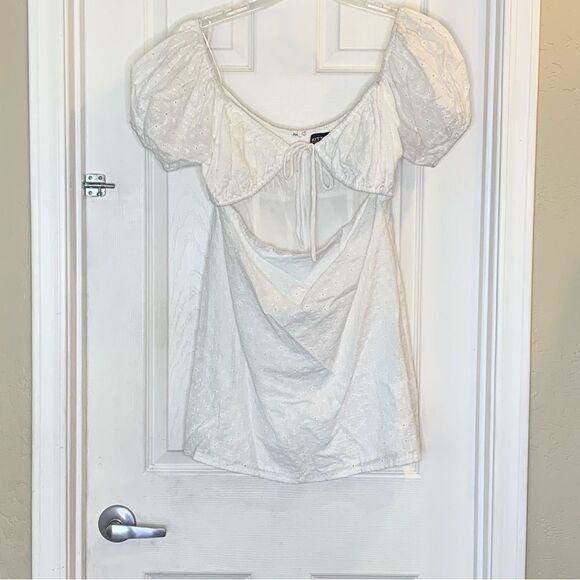 Kittenish White Eyelet Dress Size Large - Picture 3 of 12